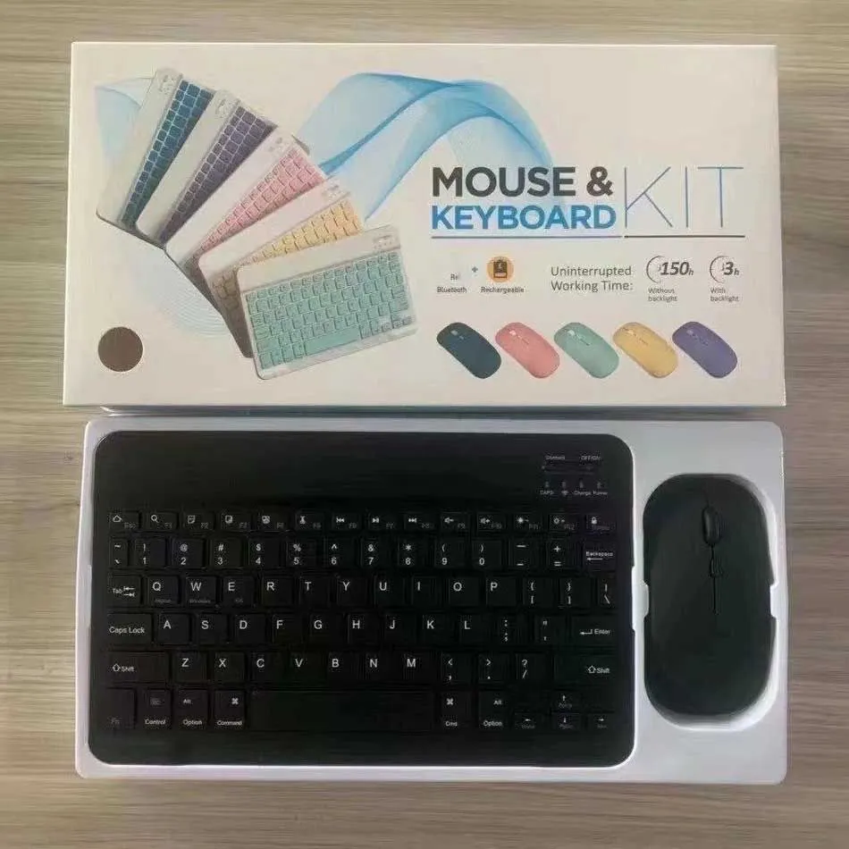 wireless bluetooth keyboard mouse kit combos 10 inch rechargeable mouse for ipad android ios windows phone tablet pc