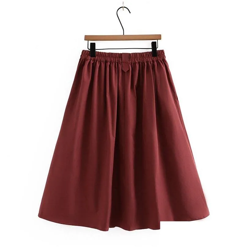 plus Size Women Skirts Oversized Curve Clothes Loose High Waist A-Line Solid Color Mid Calf Bottoms Summer 2023 j456#