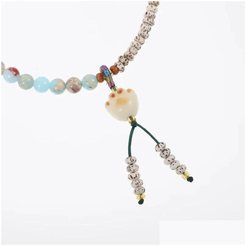 Charm Bracelets Chinese Style Bracelet Elegant Beaded Bodhi Stone Wrist Jewelry