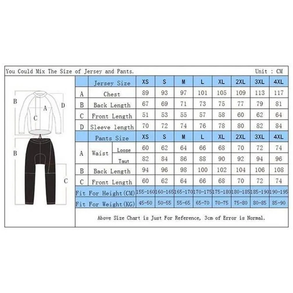 Sets Cycling Jersey Sets Team Mens Long Sleeve Set MTB Bike Clothing Tenue Velo Homme Bicycle Wear Trouser Cycle Uniform Kit 221201
