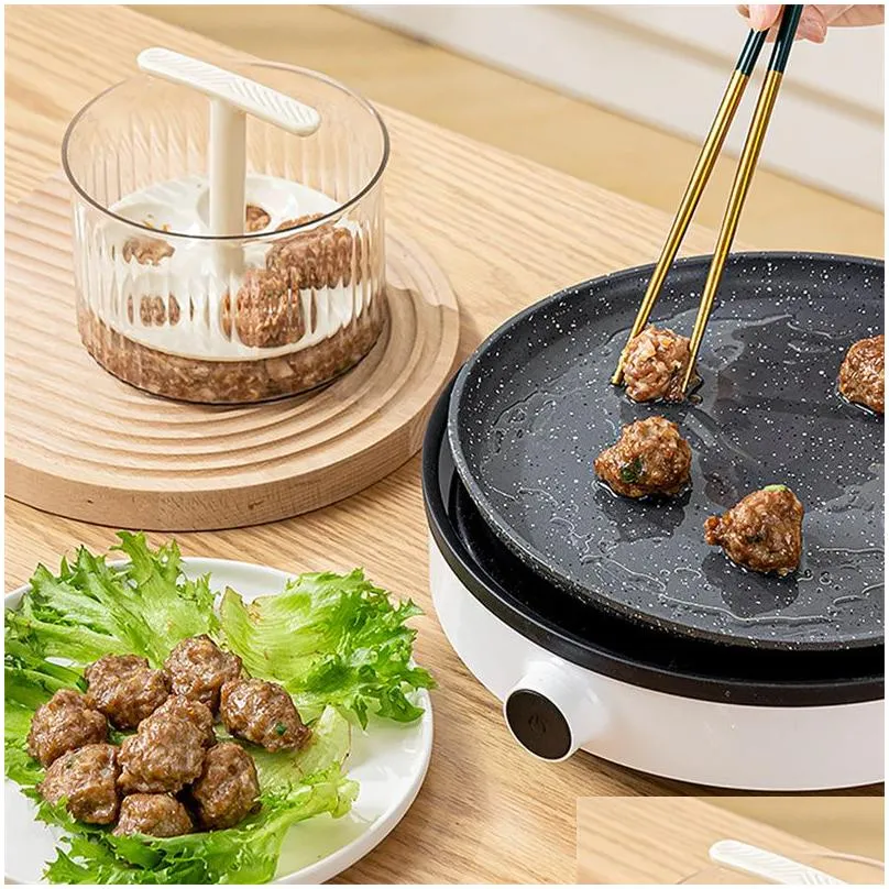 Translucent Meatball Maker Meatballs Press Mold Minced Meat Storage Container Household Fried Meatball Making