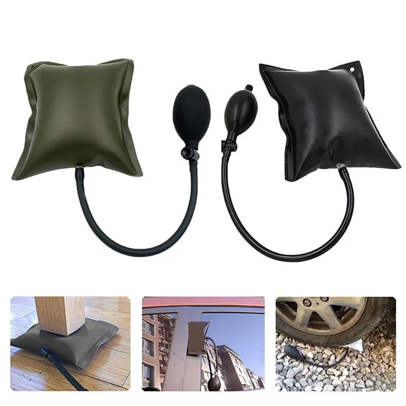 black/green car air pump wedge auto door window open air inflatable pump wedge pad entry shim repair tools