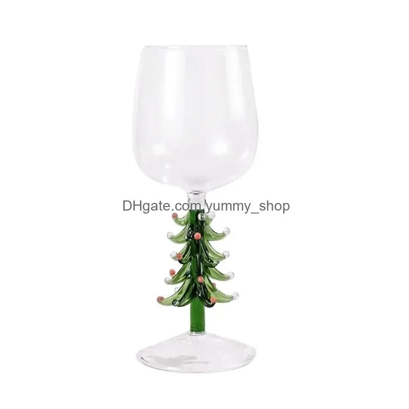 wine glasses christmas tree figure inside mug personalised glass cup drinking for party-banquet 87ha