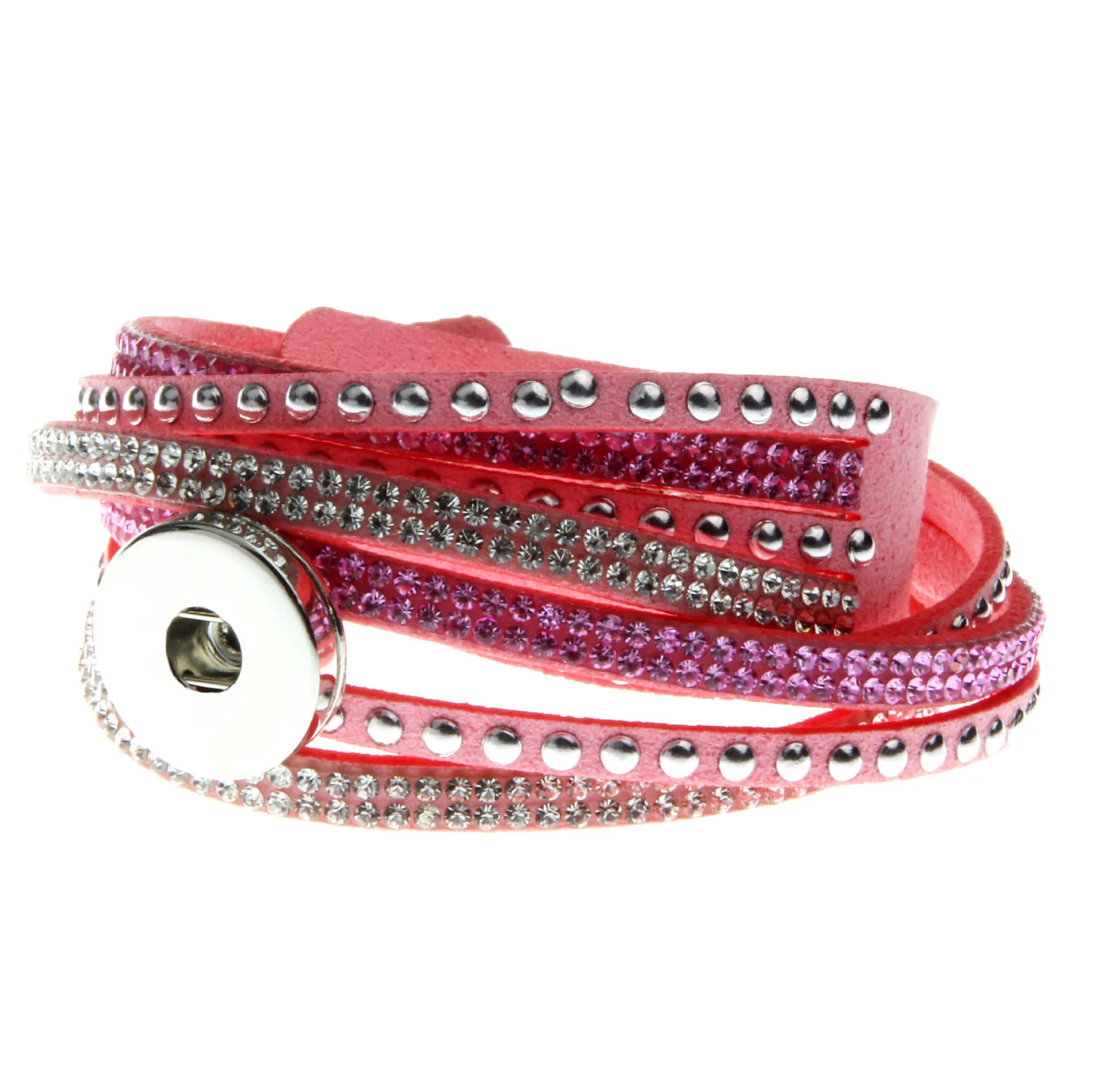 Charm Bracelets Fashion Noosa Rivca Snaps Button Pu Leather Bead Fit 18Mm Snap Buttons Mti Color Elastic Strand Beads Bracelet Drop D Otayj
