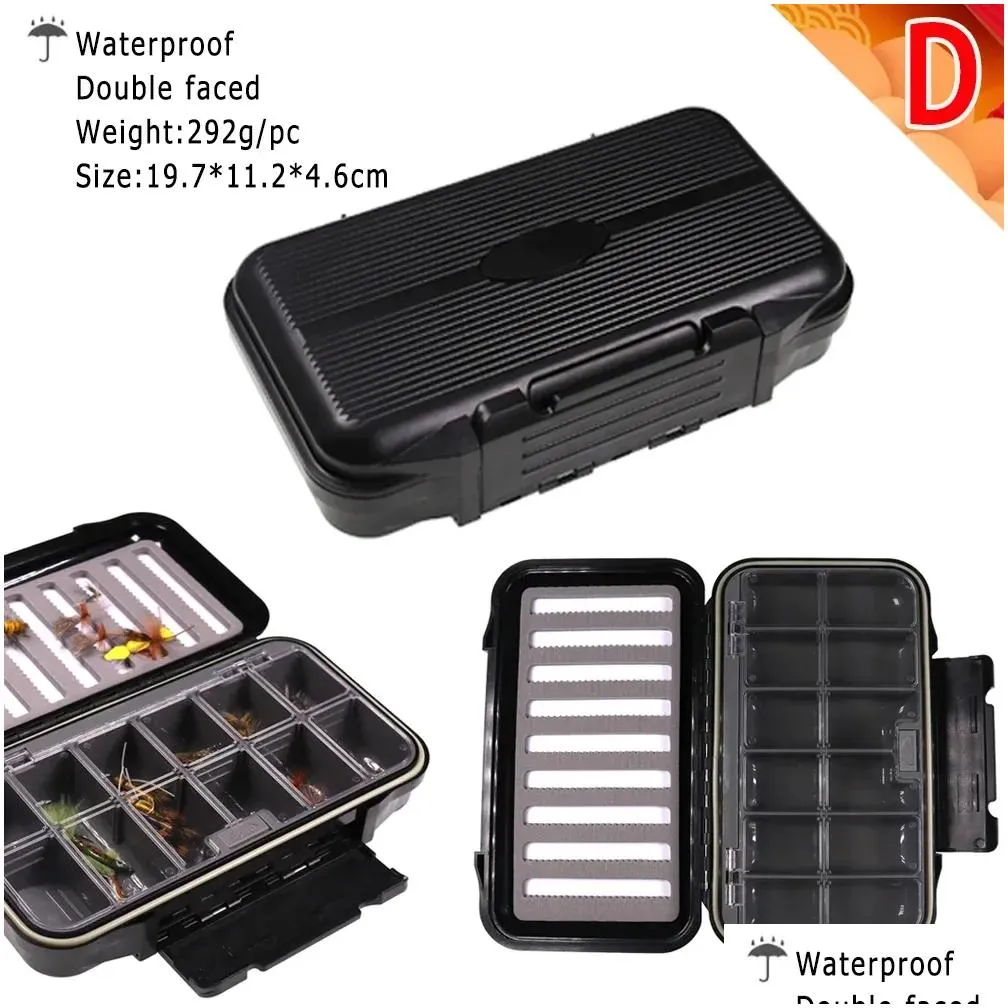 Boxes 1pc Storage Case Waterproof Fishing Fly Box Nymph Streamer Trout Flies Fishing Spoon Hook Bait Storage Box Fishing Accessories