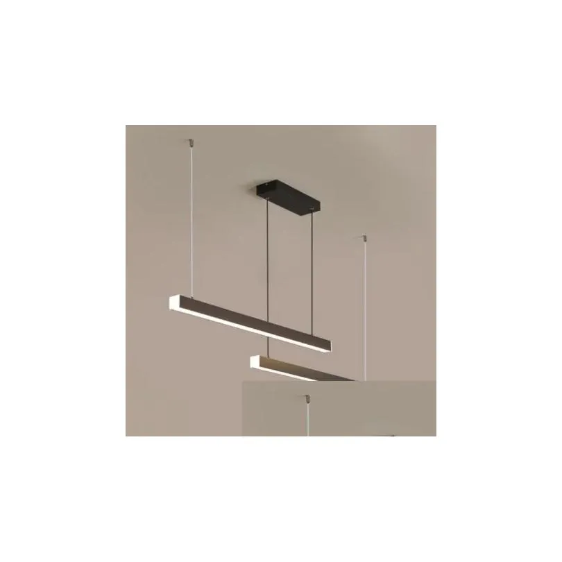 Pendant Lamps Nordic Minimalist Long Led Lights Office Dining Table Kitchen Bar Counter Billiard Decorative Lighting Drop Delivery Dhnyh