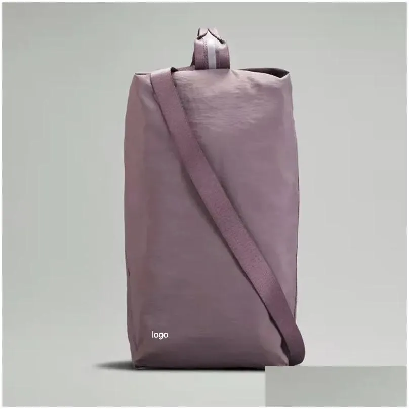 Bags Lu Messenger Bag Handbag Shoulder Bag Small and Light Yoga Bag Sports Fiess Bag Outdoor Hiking Cycling Bag Black Purple Gray