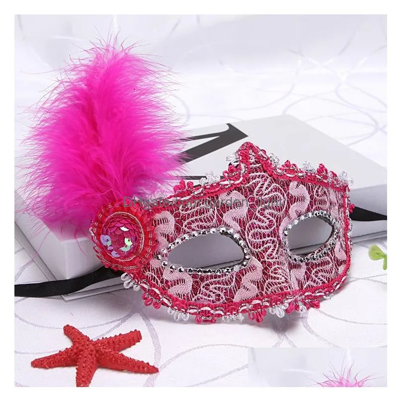 Other Festive Party Supplies Ball Top Hat Plus Side Feather Mask Little Princess Beauty Drop Delivery Home Garden Dhzht