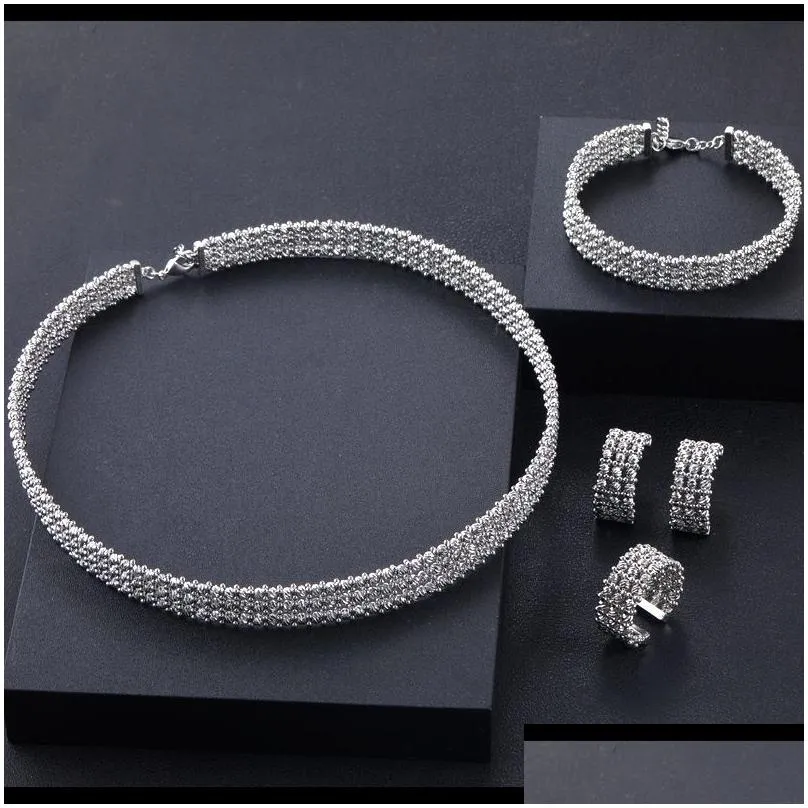 Wedding Jewelry Sets Janekelly 4Pcs Bridal Zirconia Fl For Women Party Luxury Dubai Nigeria Cz Crystal 230922 Drop Delivery Dh1Oa
