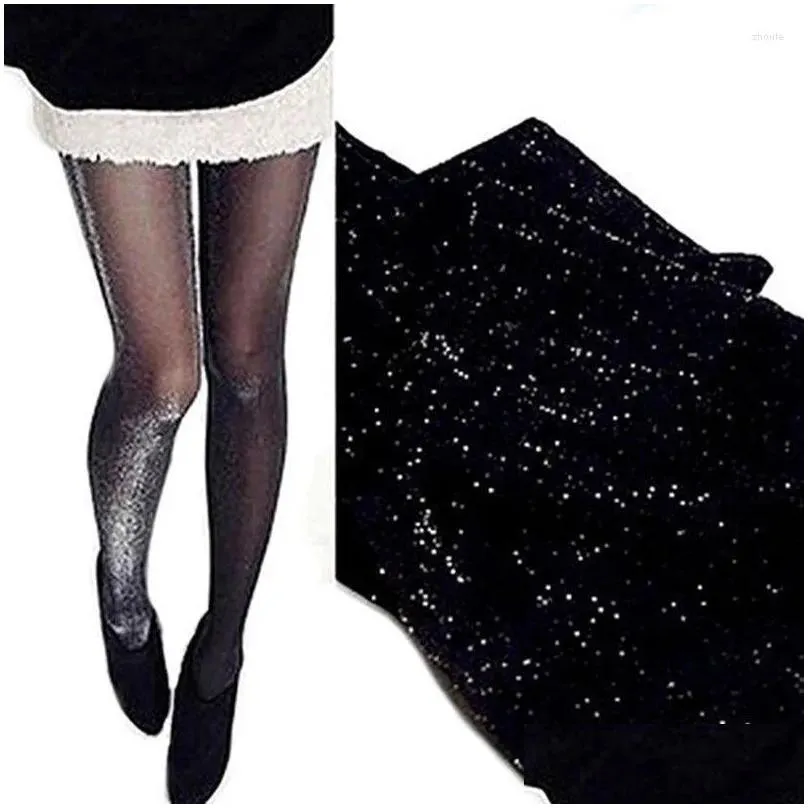 Women Socks 1 Pcs Sexy Charming Shiny Pantyhose Glitter Stockings Womens Glossy Thin Tights Summer Autumn Females