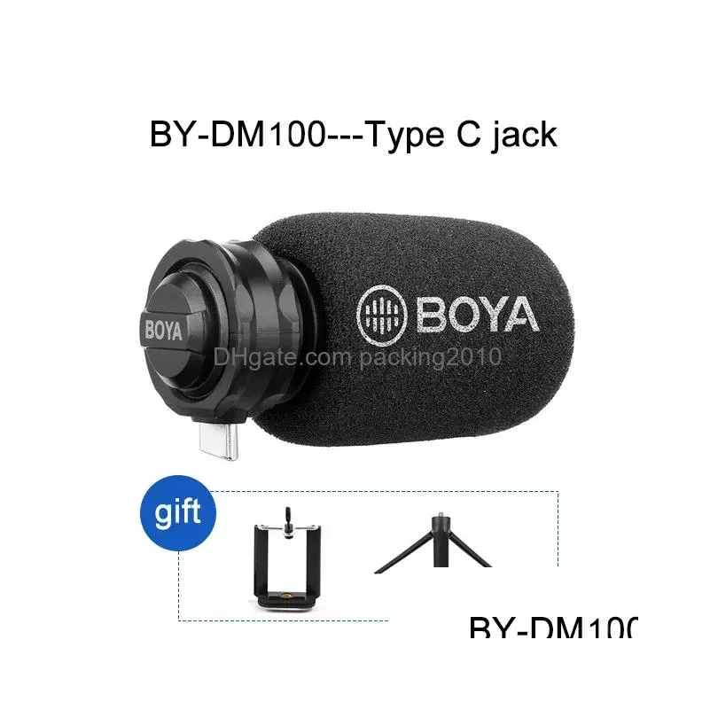 Microphones Boya By Dm100 Dm200 A7H Digital Condenser Mic Microphone For Phone Type C Android Phones Ipad Ipod Drop Delivery Dhqlx