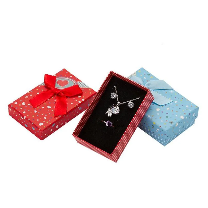 Jewelry Boxes Mti Colors Box 5X8 Cm Sets Display Paper Necklace/Earrings/Ring Packaging Gift 32Pcs/Lot Wholesale Drop Delivery Dhnca