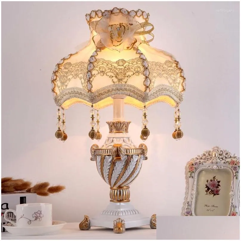 Table Lamps Nordic Princess Vintage Lamp Lamparas De Mesa Para El Dormitorio Light For Living Room Bedroom Decor Resin Fixtures Drop Dhult