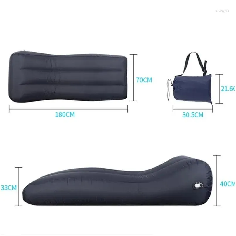 Camp Furniture Vautomatic Inflatable Reclining Chair Air Sofa Bed Lounger Waterproof Travel Cushion Camping Portable Outdoor Bean Bag