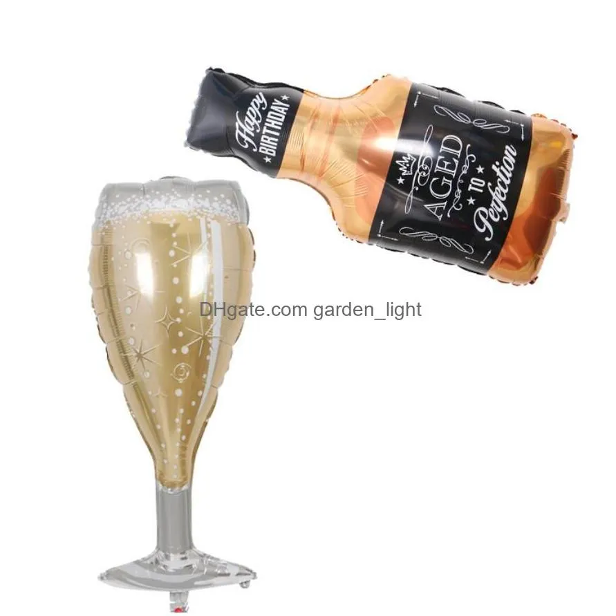 big helium balloon champagne goblet whisky beer balloon wedding birthday party decorations adult kids ballons event party