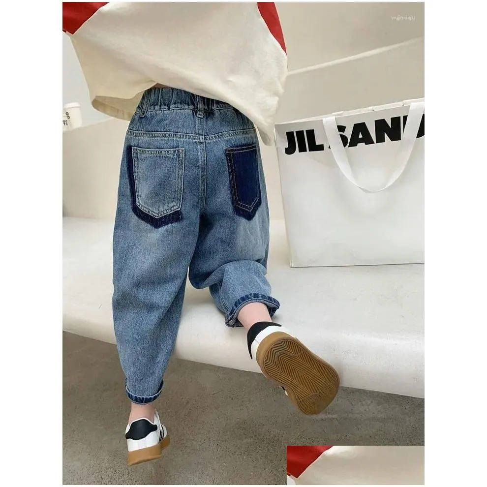 Trousers Children Denim 2024 Infant Girls Loose Casual Pants Toddler Boys Harem Kids Fashion Versatile Spring Jeans