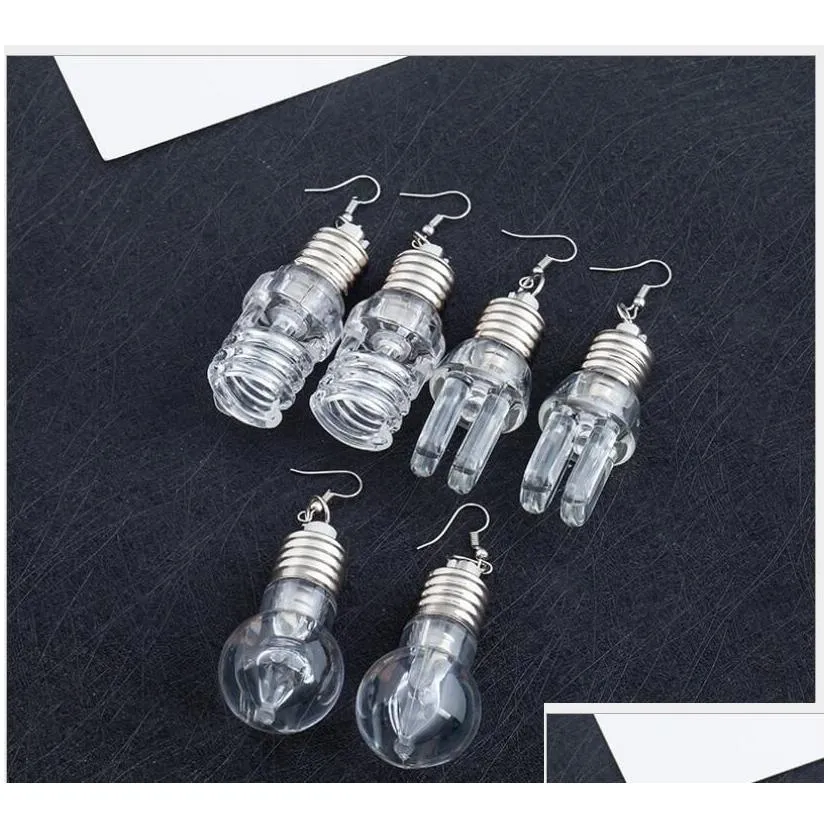 Dangle & Chandelier Korean Harajuku Personality Funny Nightclub Colorful Light Bulb Earrings Female 1 Pair13009