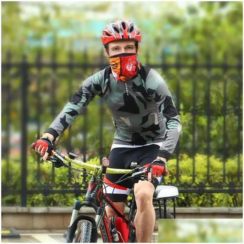 Racing Jackets Spring Autumn Riding Long Sleeve Cycling Bicycle Mountain Bike Colthing For Outdoor Sports Exercises Polyester Army