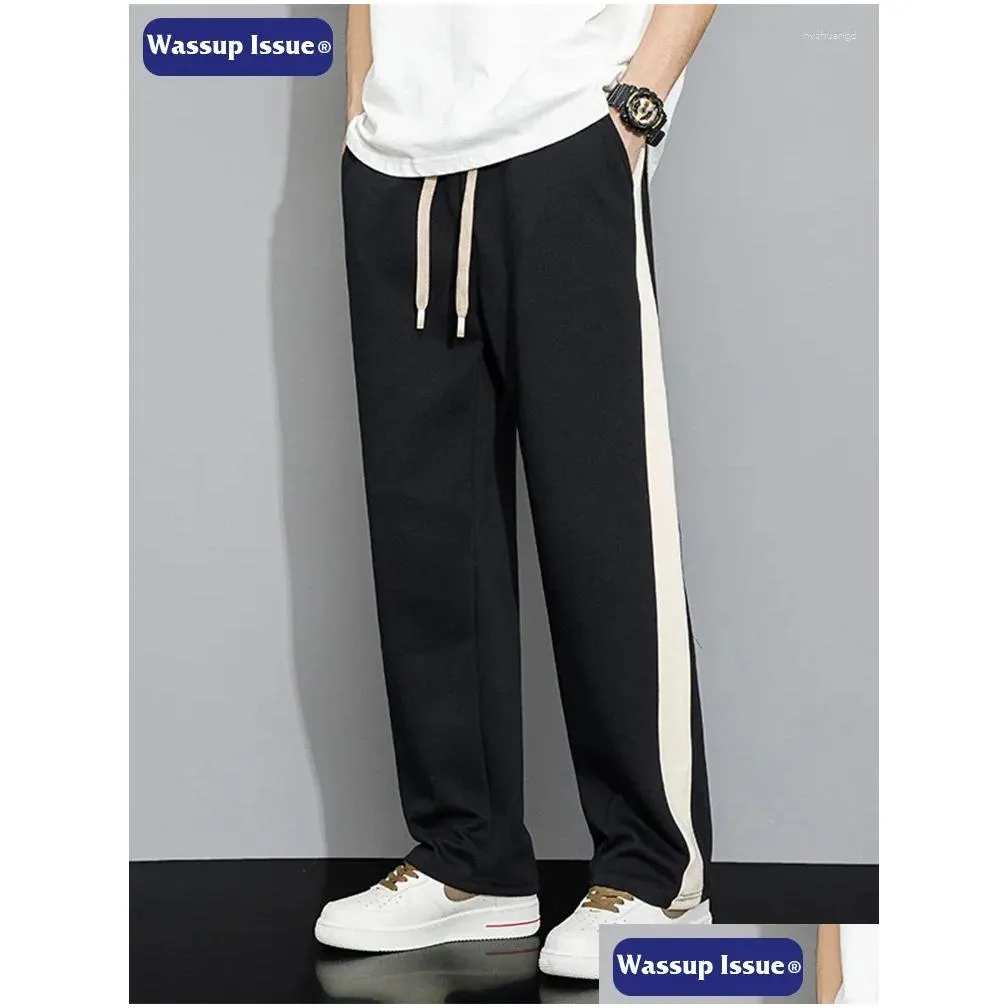 Men`s Pants WASSUP ISSUE Wide Leg Spring And Autumn Loose Fashion Casual Sanitary For SportS