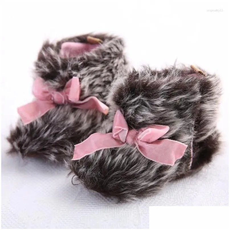 Boots Fashion Winter Baby Toddler Fur Plush Insole Shoes Infant Girls Warm Ankle Snow