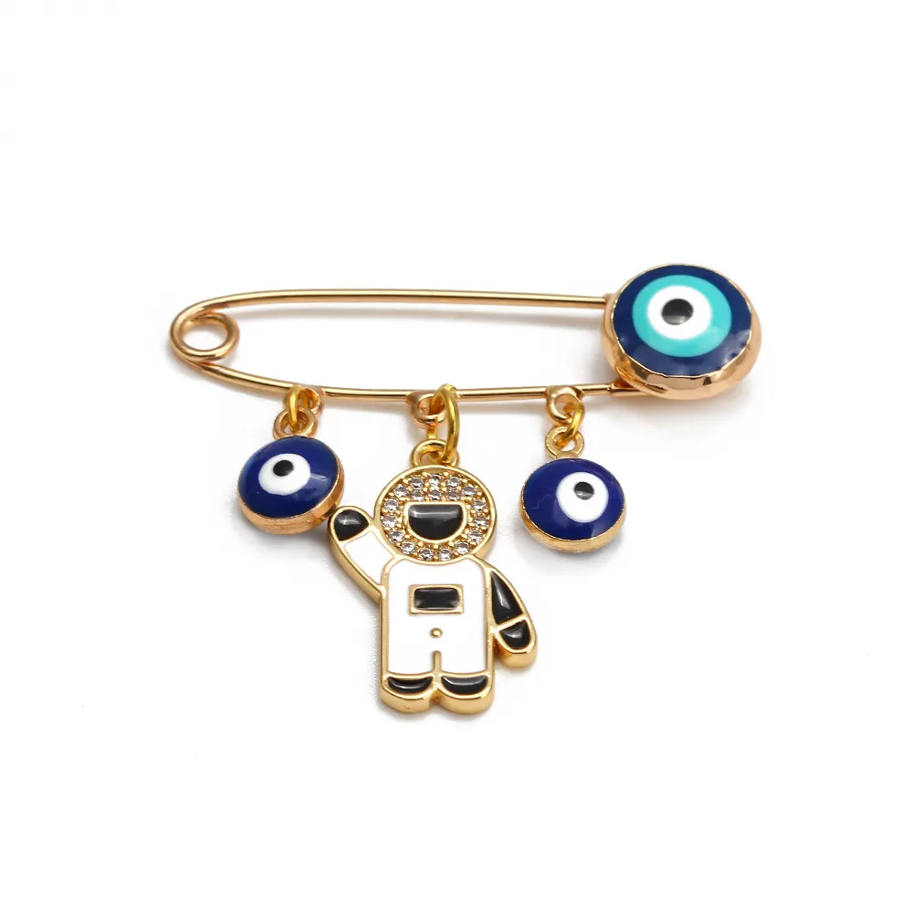 Pins, Brooches Pins 1Pc Turkey Blue Eye Animal Pendant Brooch Ethnic Style With Owl/Hamsa/Hand/Tree Charm Buckle Clips For Drop Deliv Otdv5