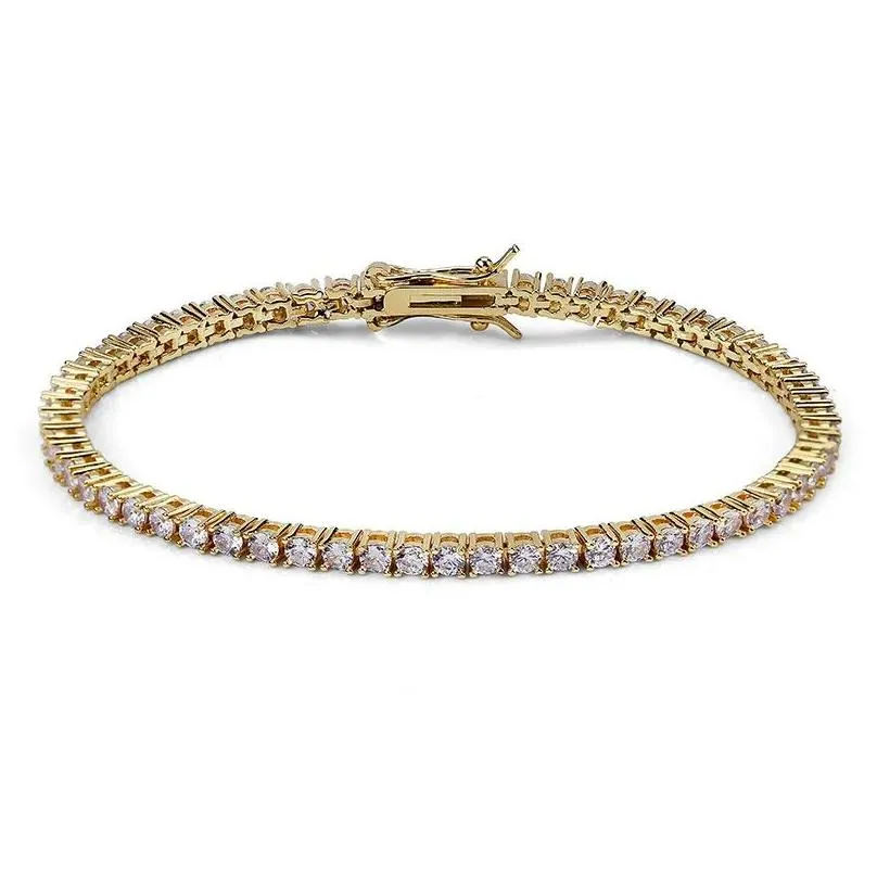 designer bracelet jewlery designer for women bracelet designer 3mm Rock Tennis Chains for men and women fashion Hip hop trend men`s and women`s one row