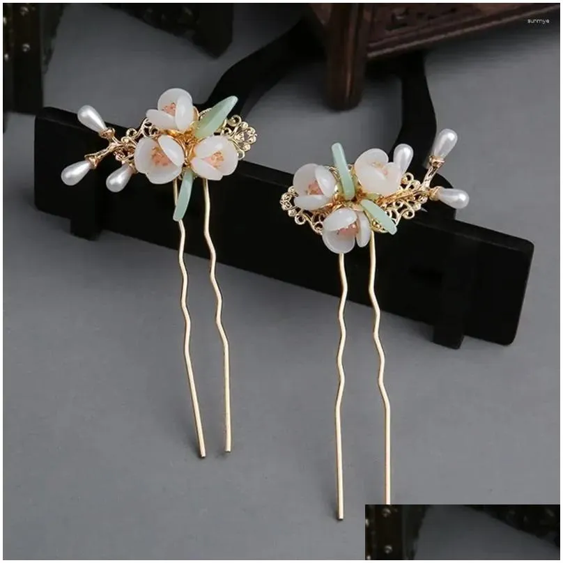 Hair Accessories Headdress Flower Comb Ancient Style Hairpin Hanfu Sticks Set Headwear Chinese