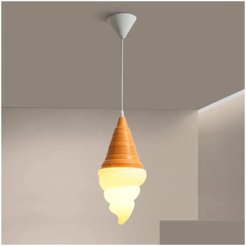 Pendant Lamps Creative Ice Cream Cones Light Suspension Hanging Lamp For Bedroom Cafe Home Decor Dessert Shop Fixture Drop Delivery Dhtpw