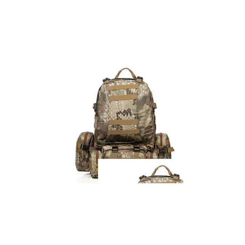 50L Military Tactical Backpack 4 in 1 Rucksack Bag Molle Camping Hiking Outdoor Climbing Travel Bag Army Multifunction Backpack