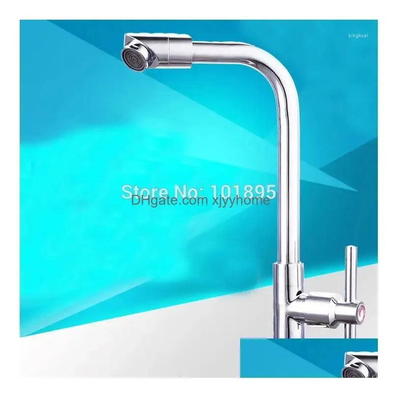 Kitchen Faucets L15099 Luxury 4 Models Chrome Finish 360 Degree Turn Cold Water Sink Brass Tap Drop Delivery Dh8Q6