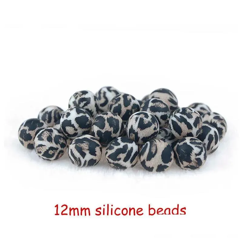 Baby Teethers Toys 50Pcs Sile Beads Leopard Print 12/15Mm Teether Teething Terrazzo Diy Jewelry A Pacifier Clip Making 210907 Drop Del Dhzwa