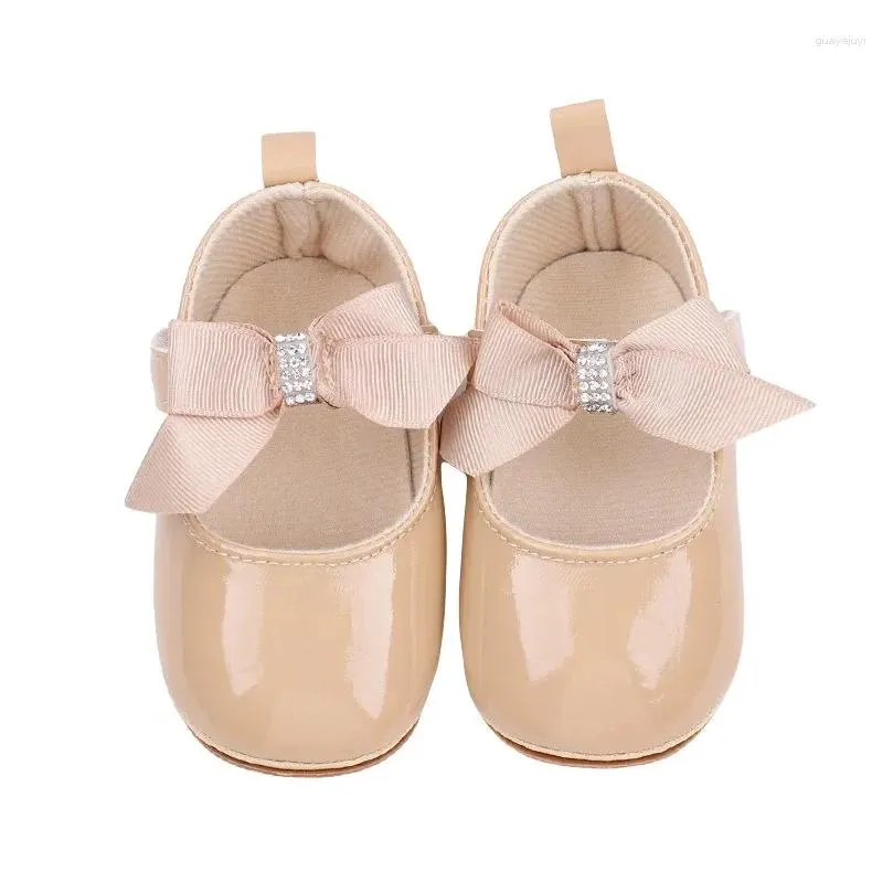First Walkers Baby Girls Sequin Glitter Bowknot Shoes Soft Sole Prewalker Mary Jane Princess With Headband