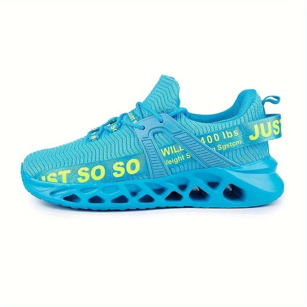 Top New Unisex Trendy Woven Knit Breathable Blade Type Sneakers, Comfy Non Slip Lace Up Soft Sole Shoes for Men`s & Women`s Outdoor Activities outdoor