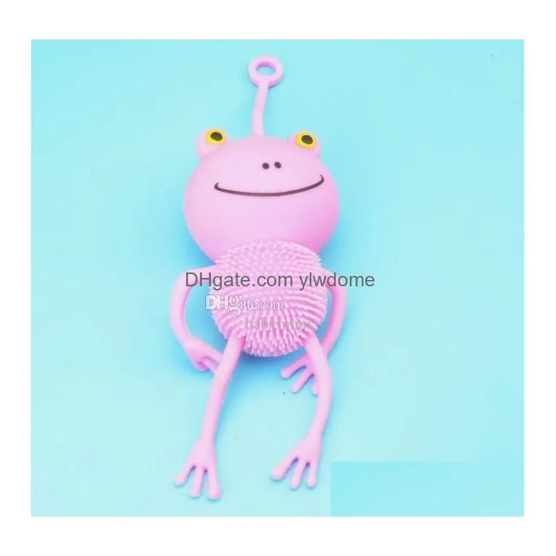 Led Toys Squeeze Flashing Frog Tpr Squishy Furry For Kids Relief Rubber Sile Vent Fidget Drop Delivery Gifts Lighted Dhifq