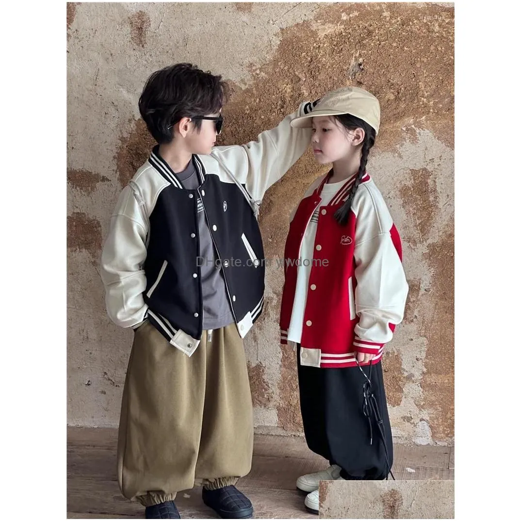 Jackets 2024 Spring Autumn Korean Style Childrens Coat For Boys Girls Comfortable Fashion Casual Jacket Classic Retro Top Drop Delive Dhk9L