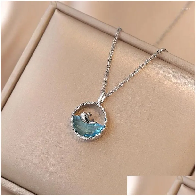 Pendant Necklaces Beautiful And Fashionable This Life Has You Meaning Rhinestone Whale Necklace For Women Perfect HolidayGift Girls