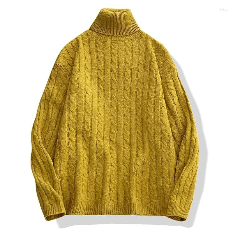 Men`s Sweaters Autumn And Winter Sweater Pullover Loose High Neck Casual Korean Long Sleeve Street Wear Knitwear
