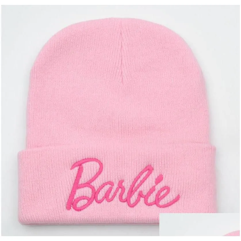 Fashion Letter Embroidery Girl Women Beanie Winter Protecting Ears Cute Knitted Warm Hat Outwear