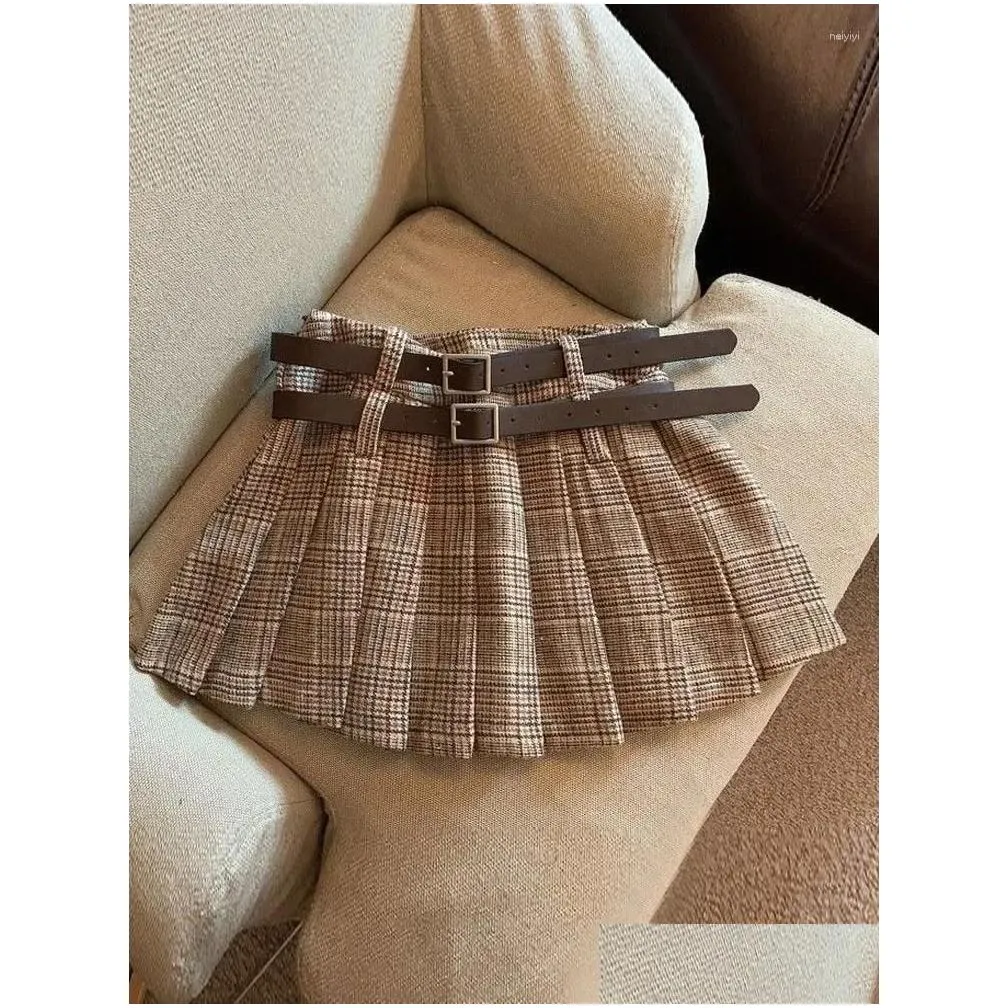 Skirts Y2K Pleated Skirt Korean Fashion Vintage Stripe Low Waist Mini Gyaru Rise Micro Summer Outfits For Women 2024