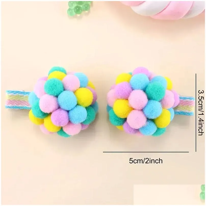 Hair Accessories 2Pcs Sweet Plush Clips For Baby Girls Handmade Rainbow Balloon Side Clip Barrettes Fashion Hairpin Hairgrips Ornament