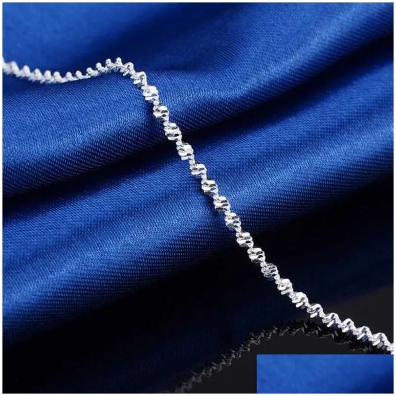 Fashion ed Weave Chain For Women Anklet 925 Sterling Silver Anklets Bracelet For Women Foot Jewelry Anklet On Foot1274v