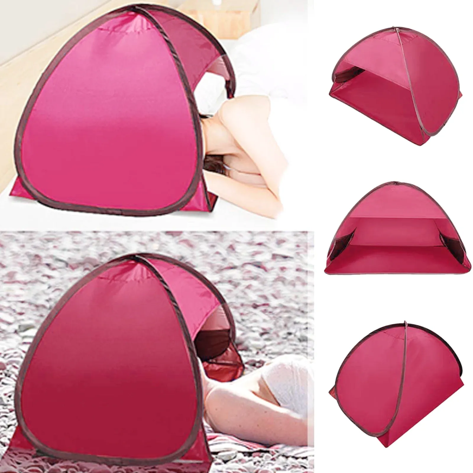 Mini Sunbathing Head Tent Windproof Sand Proof Canopy Headrest Pops Up Beach Sun Shade Tents Portable Sun Shelter Outdoor Loung