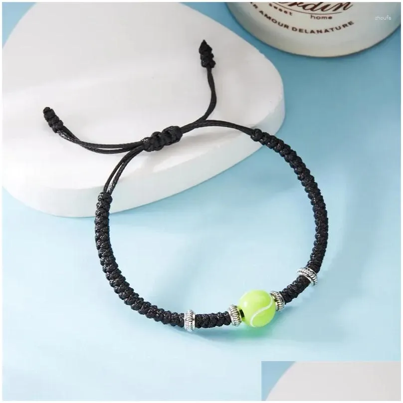 Charm Bracelets Minimalist Black Rope Braided Bracelet For Women Men Fashion Sports Style Basketball Soccer Friendship Jewelry Gifts