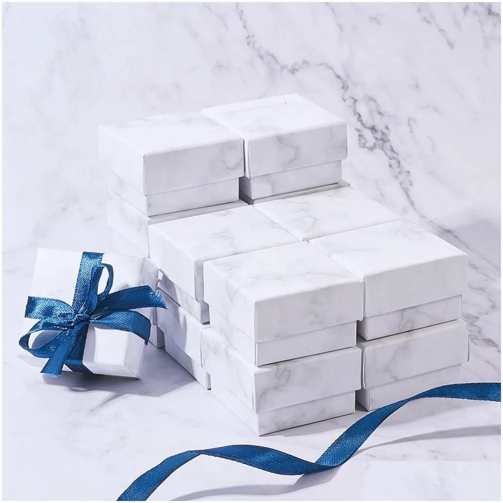 Jewelry Boxes Marble Box Necklace Bracelet Rings Carton Packaging Display Gifts Storage Organizer Holder Rec/Square Drop Delivery Dhpyo