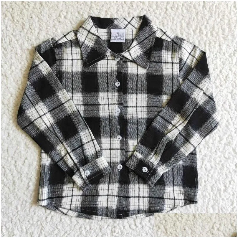 Jackets 2024 Arrivals RTS Fashion Long Sleeve Shirts Little Kids Plaid Tops Boys Polo T Children`s Fall