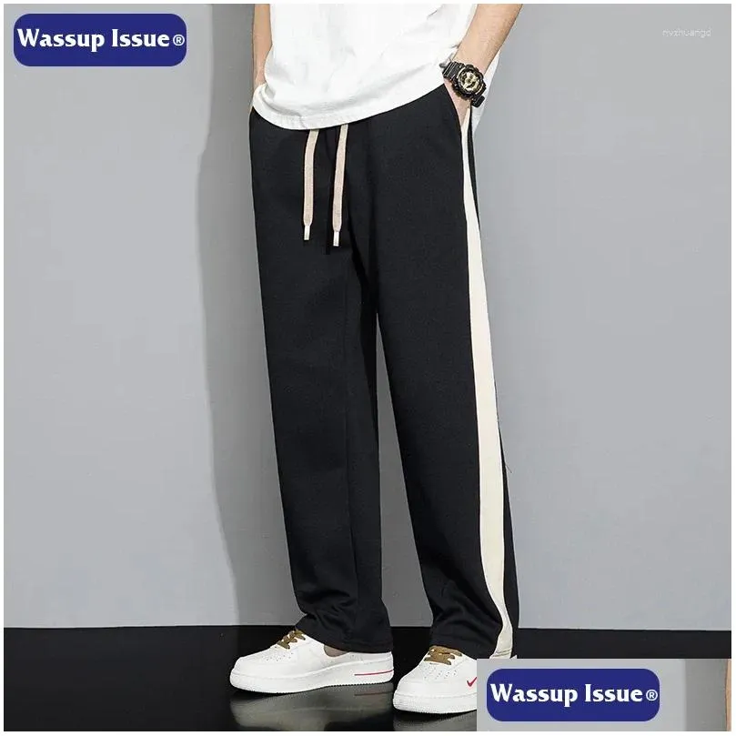 Men`s Pants WASSUP ISSUE Wide Leg Spring And Autumn Loose Fashion Casual Sanitary For SportS