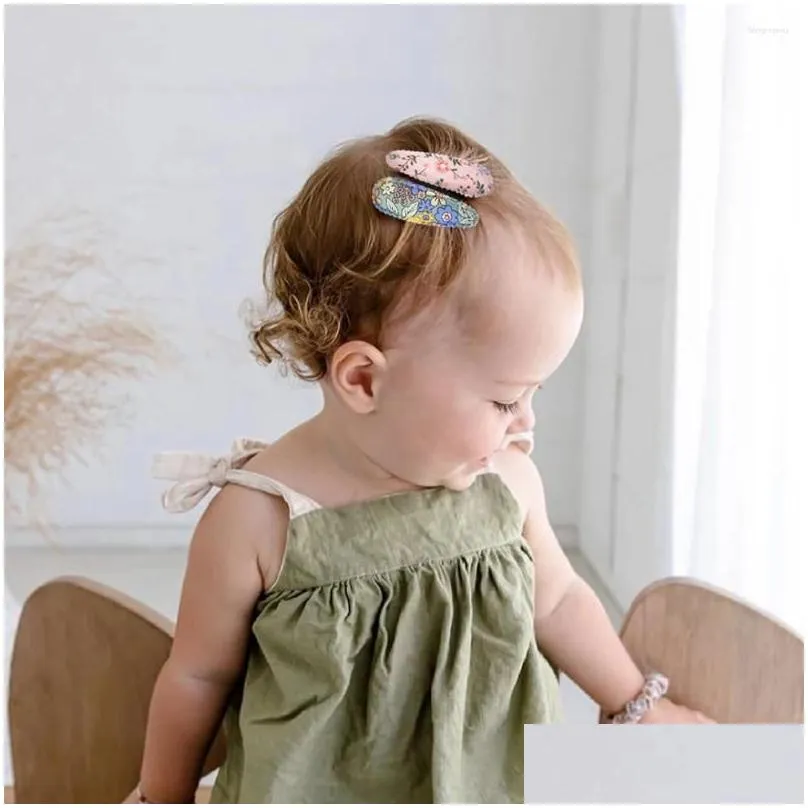 Hair Accessories 40 Pcs Girl Clips Floral Print Toddler Non Slip Wrapped Snap Hairpins For Kids Barrettes