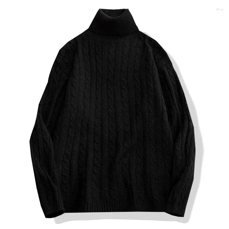 Men`s Sweaters Autumn And Winter Sweater Pullover Loose High Neck Casual Korean Long Sleeve Street Wear Knitwear