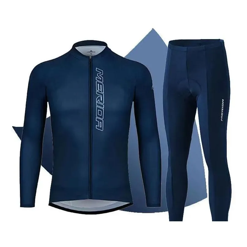 Sets Long sleeved (fleece) cycling suit autumn and winter mountain biking suit winter cycling pants