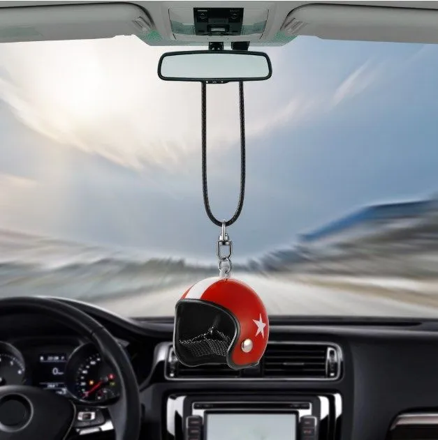 Car Pendant Cute Helmet Rearview Mirror Hanging For Automobile Interior Ornament Accessories8793454